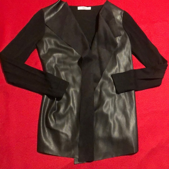 Zara Jackets & Blazers - Zara knit blazer sweater size small leather